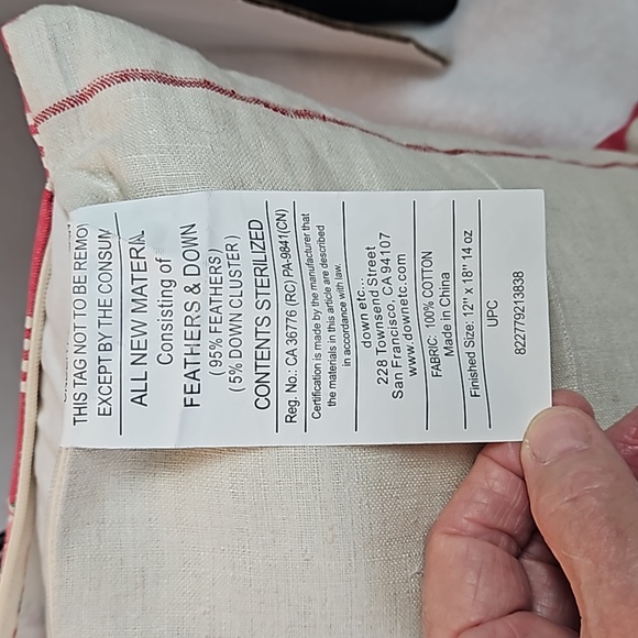 Country Cottagecore Floral Stripes Accent Pillow Down Blend Insert - Picture 7 of 9